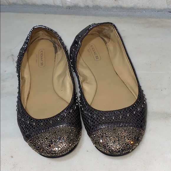 COACH Ballet Flats in Pewter Snake - Picture 2 of 8